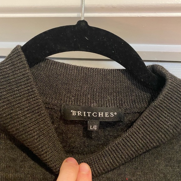 Dark grey wool mock neck turtleneck sweater - Picture 3 of 3